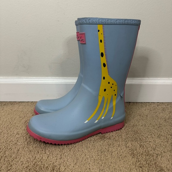 Joules Giraffe Light Blue Rain Boot size US 4 - Picture 5 of 14